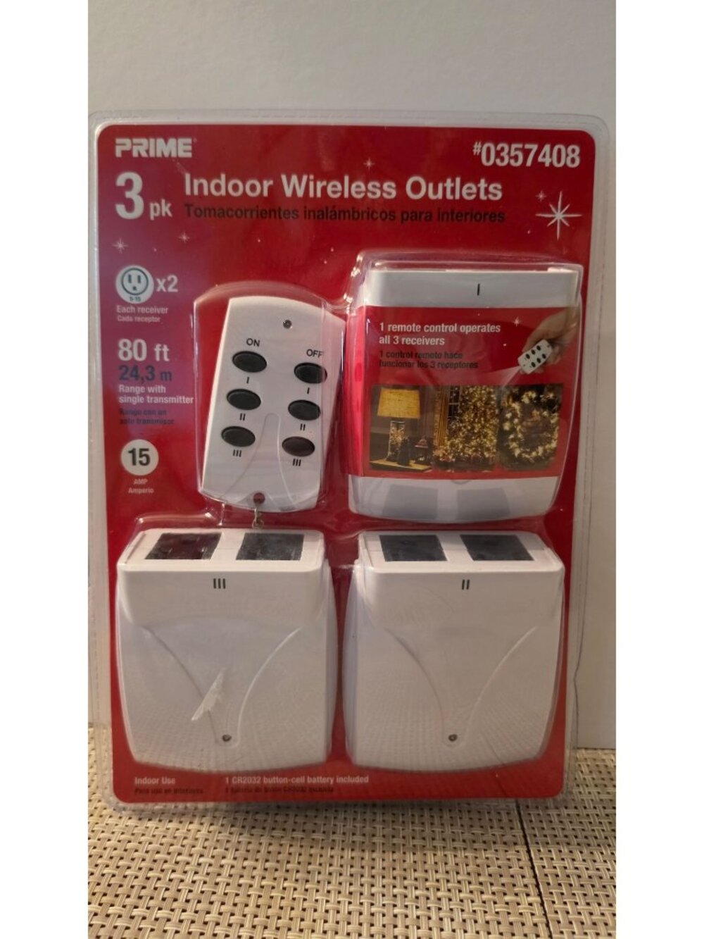 PRIME 3 PACK INDOOR WIRELESS REMOTE CONTROL OUTLETS CHRISTMAS LIGHT SWITCH NEW
